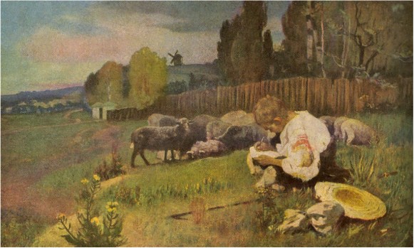 Image - Ivan Izhakevych: Taras Shevchenko as Shepherd, based on the poem I Was Turning Thirteen (1939).
